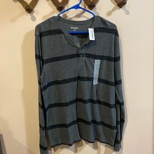 Grey striped long sleeve T-shirt